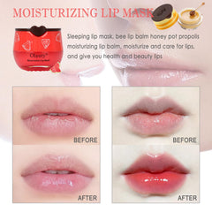 Deepmind sleeping lip mask in use for overnight hydration