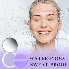 DEERELF Jelly Pressed Powder with matte finish on skin enhances makeup longevity.