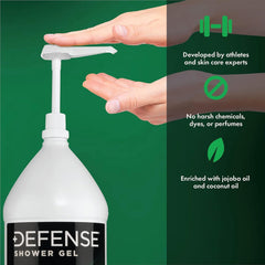 Defense Soap Peppermint Body Wash lather demonstrates rich, creamy cleansing experience.