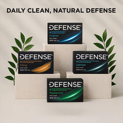 Defense Tea Tree Bar Citrus close-up with essential oils for a bright cleanse.
