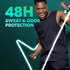 Degree 48-hour protection helps you stay dry during workouts.