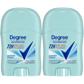 Degree Advanced Shower Clean 2-Pack box shown for travel and storage.