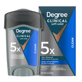 Degree Men Clinical Protection Clean bottle offers all-day protection with a fresh scent.