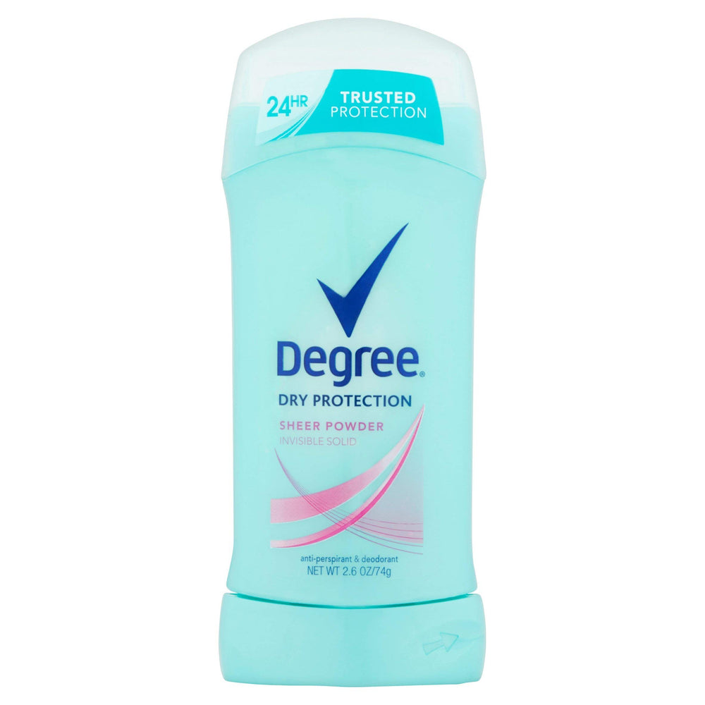 Degree Sheer Powder Antiperspirant Stick offers all-day odor and sweat protection for everyday wear.