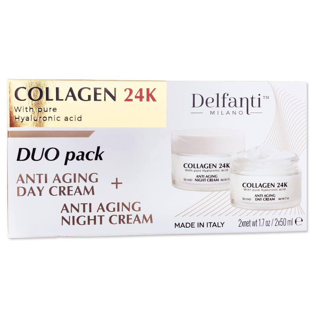 Delfanti Milano Collagen 24K duo pack front view for premium anti-aging routine