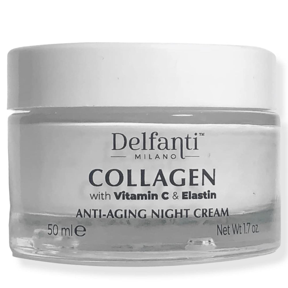 Delfanti-Milano COLLAGEN jar closeup showing nourishing formula for radiant skin