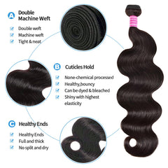 Delizzly Brazilian virgin hair bundle 28-inch smooth volume and shine.