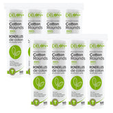 Delon Cotton Rounds front view, large 800-count pack for versatile skincare routines.