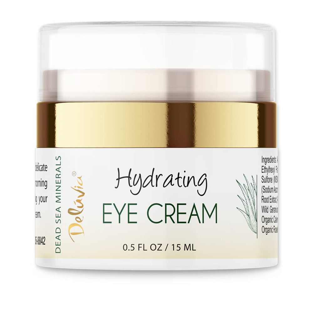 Delúvia eye cream bottle for daily hydrating under-eye care