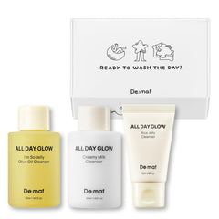 De:maf Welcome Cleansing Kit packaging with three travel sizes for gentle skincare.