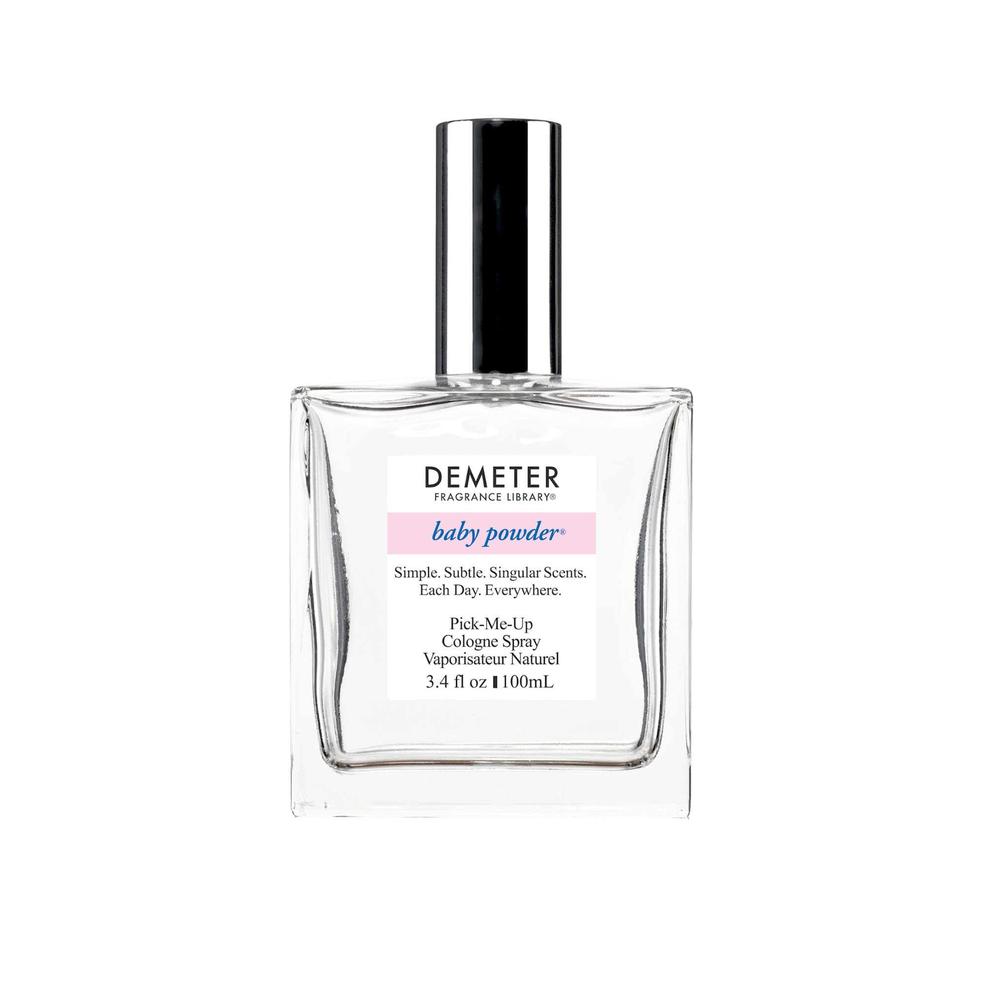 Demeter Baby Powder Cologne Spray bottle with clean packaging for everyday freshness.