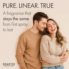 DEMETER Honeysuckle label detail highlights true-to-scent perfumery.