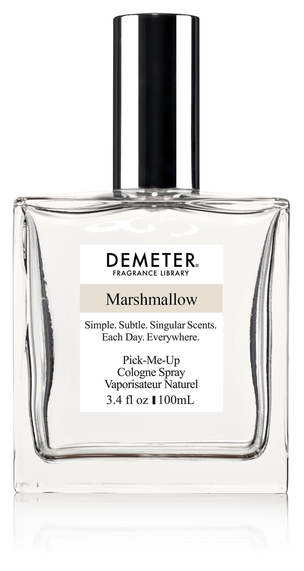 Demeter Marshmallow cologne spray, a unisex daily scent with a light, nostalgic marshmallow aroma.
