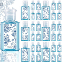 Demissle blue and white flower mini aloe vera gel bottle for wedding favors and guest hydration