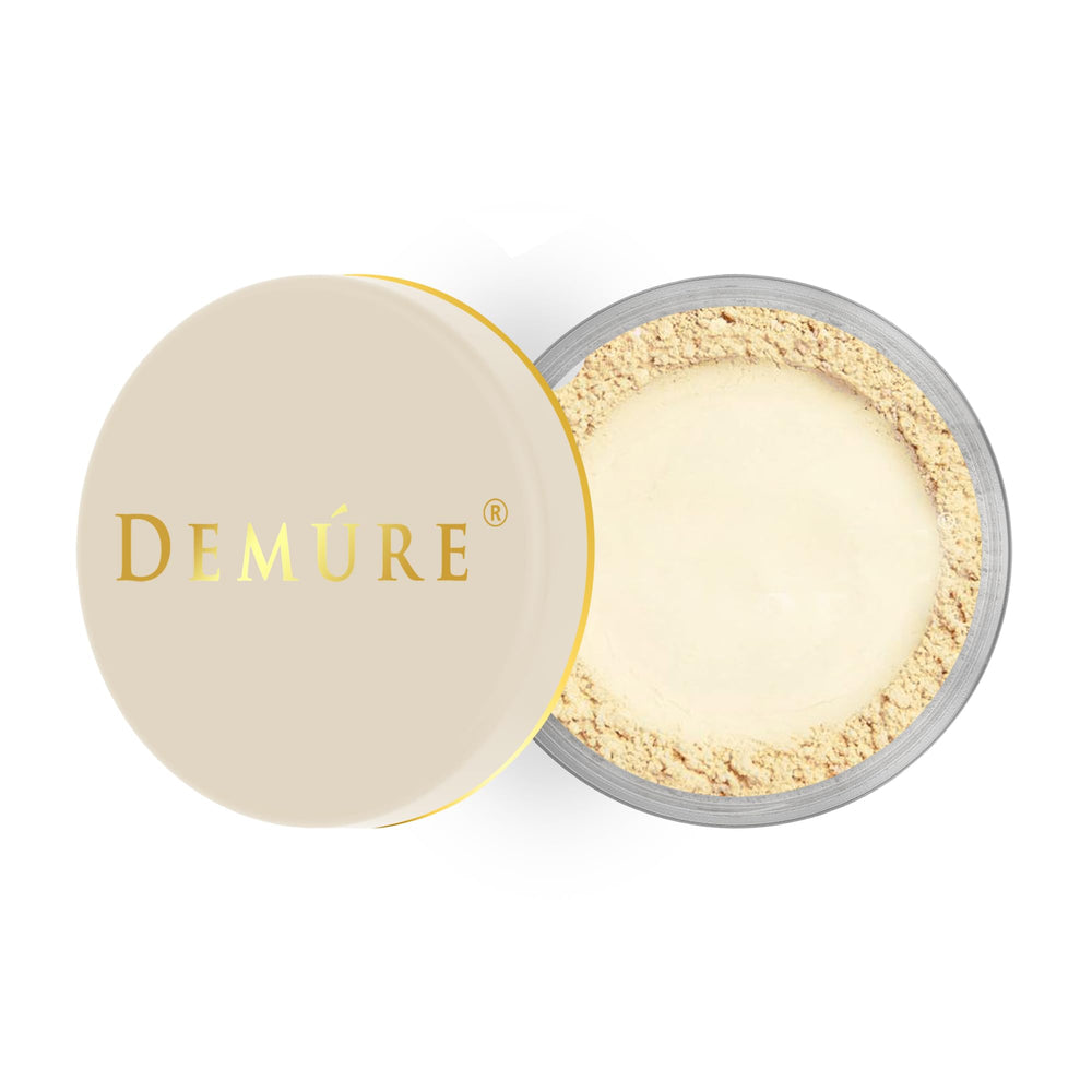 Demure Mineral Concealer swatch on skin showing yellow-toned under-eye brightness
