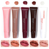 DENESTUP Lip Jam gloss bottle open showing rich nude shine for daily glam