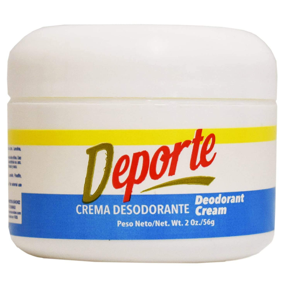 Deporte Deodorant Cream 2oz jar shows long-lasting freshness and quick absorption.