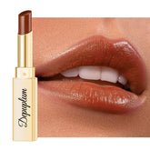 Depuplum brown lipstick application delivering smooth hydration