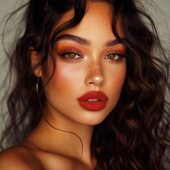 Close-up of lips shows smooth, even matte finish with rich pigment.