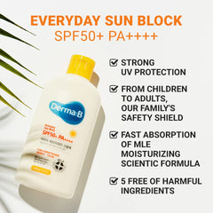 Derma B Everyday Sun Block bottle with brisk green sandalwood scent