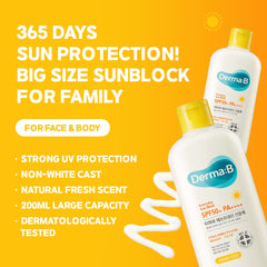 Derma B Everyday Sun Block texture being quickly absorbed into skin