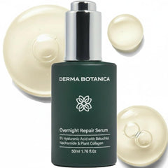 Sérum Nuit Derma Botanica, bouteille pompe, hydratation nocturne pour une peau plus fraîche