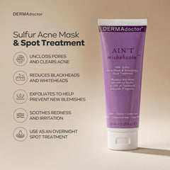 DERMAdoctor Ain't Misbehavin sulfur mask jar close-up highlighting the clay-based formula.