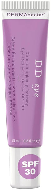 DERMAdoctor caffeine eye cream targets dark circles to brighten and smooth delicate under-eye skin.