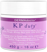 DERMAdoctor KP Bump Eraser bottle 16 oz on sink promotes smoother, clearer skin texture.