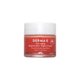 Derma E anti-aging regenerative night cream jar showing a rich overnight firming formula.