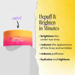 Derma E cooling under-eye patches in action, providing a refreshing depuffing feel.