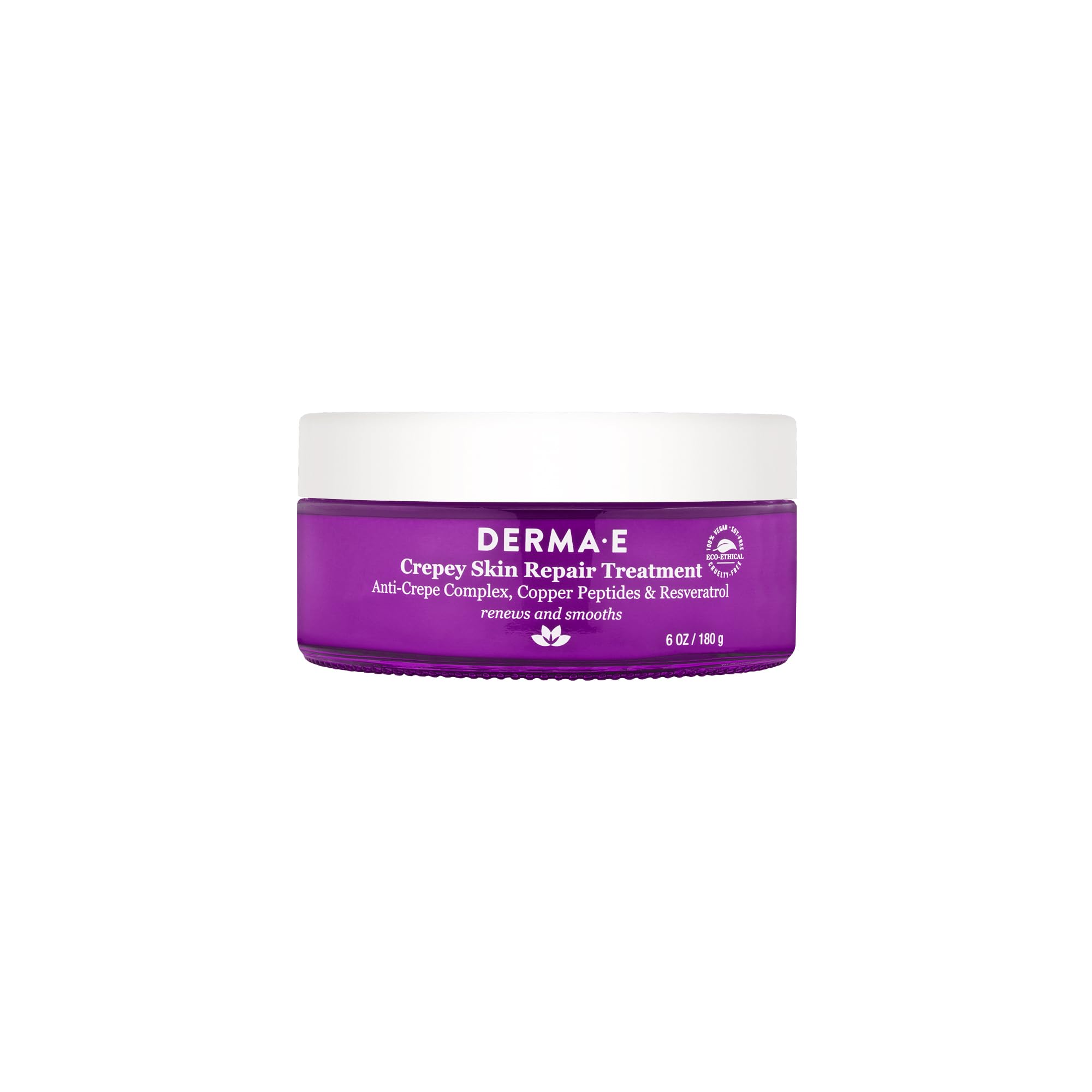 DERMA E Crepey Peau - bouteille montrant l'hydratation en profondeur.