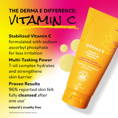 Derma E Vitamin C Foaming Oil Cleanser rich foam delivering a refreshing cleanse