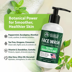 Derma-Nu Gentle Face Wash foam close-up highlighting a mild lather for irritated skin.