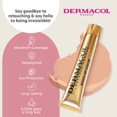 Close-up of Dermacol foundation on skin with smooth coverage