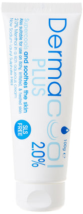 Dermacool menthol cream 100g tube; cooling moisture for skin.