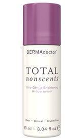 DERMAdoctor Total NonScents illuminator roll-on bottle shows fragrance-free protection for sensitive skin.