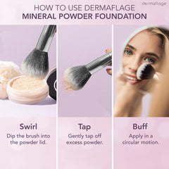 Dermaflage soft-focus mineral powder for a natural, even complexion.