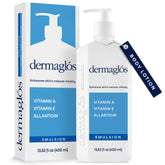 Dermaglós moisturizing body lotion bottle highlights lightweight hydration for dry skin
