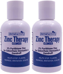 DermaHarmony 2% pyrithione zinc liquid cleanser bottle pour promotes easy, gentle cleansing.