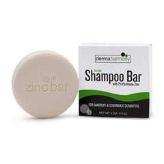 Dermaharmony 2% Pyrithione Zinc Shampoo Bar — plastic-free packaging supports sustainability.