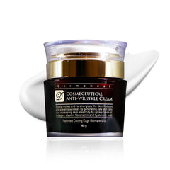Dermaheal anti-wrinkle cream bottle shows advanced peptide formula for smoother, hydrated skin.
