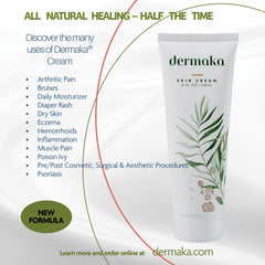 Dermaka cream with Arnica Montana and Bromelain focuses on bruising and redness after procedures.