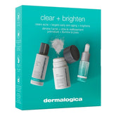Dermalogica Clear and Brighten Kit face cleanser bottle promotes gentle cleansing for clearer skin.