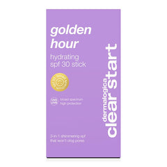 Dermalogica Clear Start Golden Hour Stick SPF30 label highlights protection