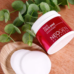 Pads with textured fibers demonstrating soft exfoliation and cleansing action
