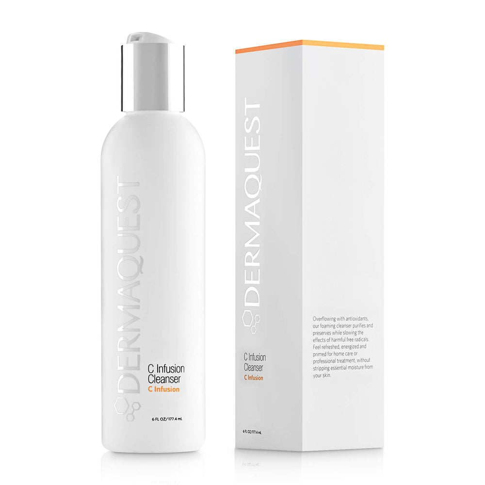 DermaQuest C Infusion Cleanser bottle front showcasing vitamin C antioxidant protection