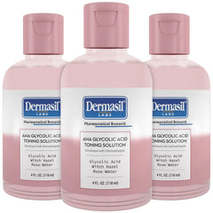 Dermasil AHA Glycolic Toner bottle for gentle exfoliation and smoother skin.