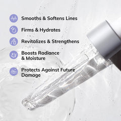 Dermasof Multi Peptide Power Serum texture close-up reveals silky hydration.