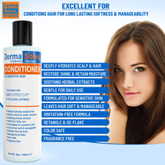 Dermasolve silky hair after use with easy manageability.